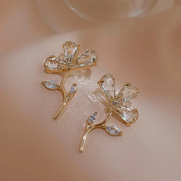 Transparent Crystal Bling Fairy Flower Earrings