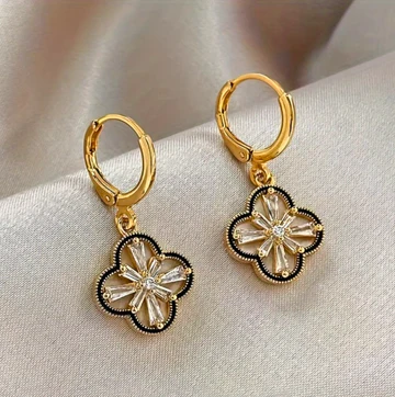 Two Sided Clover Leaf Earrings