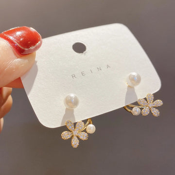 Zirconia Flower Earrings